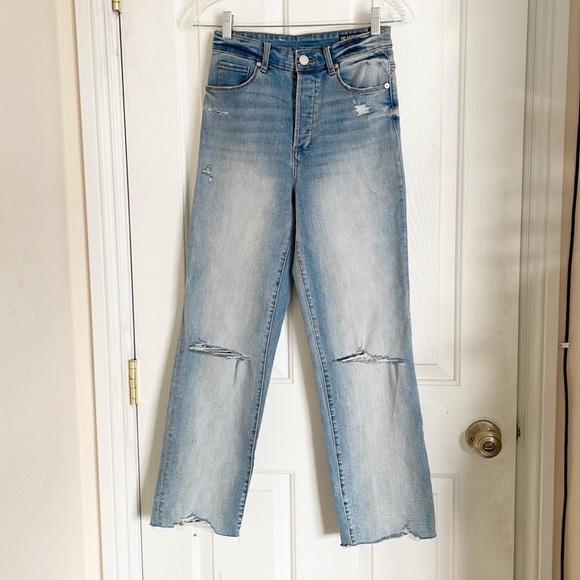 Blank NYC the Baxter ribcage straight leg distressed button fly jeans size 26 - Picture 2 of 10